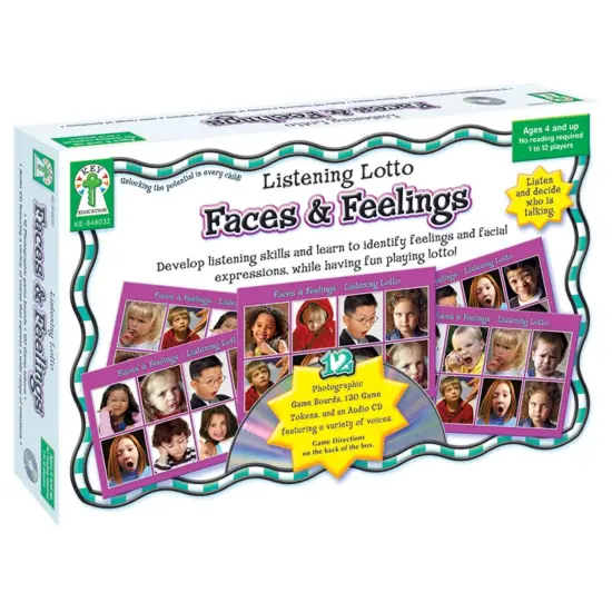 Listening Lotto: Faces and Feelings Board Game, Grade PK-1 {1}