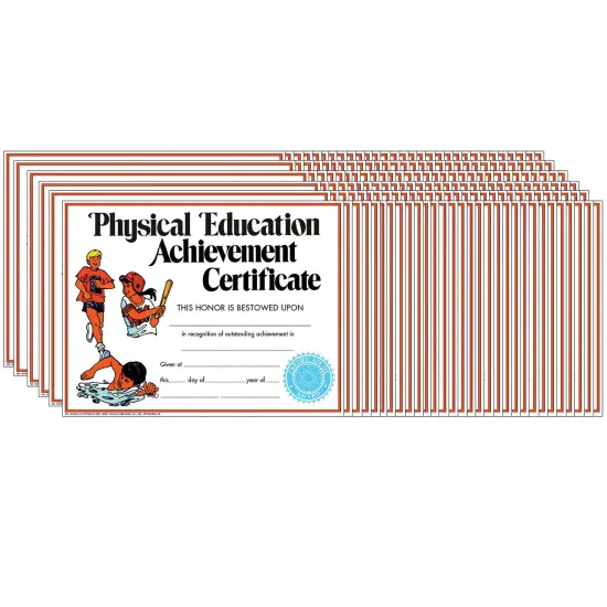 Physical Education Achievement Certificate, 8.5" x 11", 30 Per Pack, 6 Packs {1}