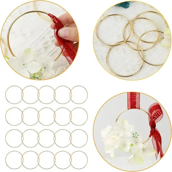 20 Pcs 3 Inch Metal Rings for Craft Gold Hoops Floral Macrame Hoops Rings for DIY Crafts Macrame Dream Catcher Supplies(Gold,3 Inch) {4}