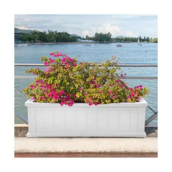 Mayne Cape Cod 3ft Window Box - White - 36in L x 11in W x 10.8in H {2}
