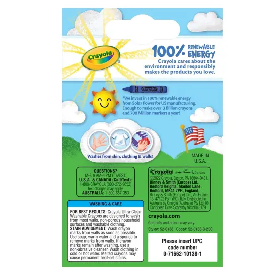 Ultra-Clean Washable Crayons, 24 Per Pack, 6 Packs {3}