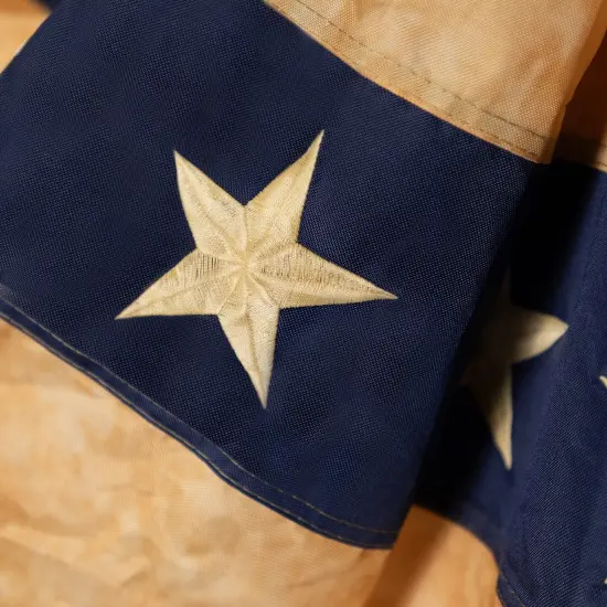 Northlight Tea-Stained Pleated USA Patriotic Bunting Flag - 48" x 24" Red {6}