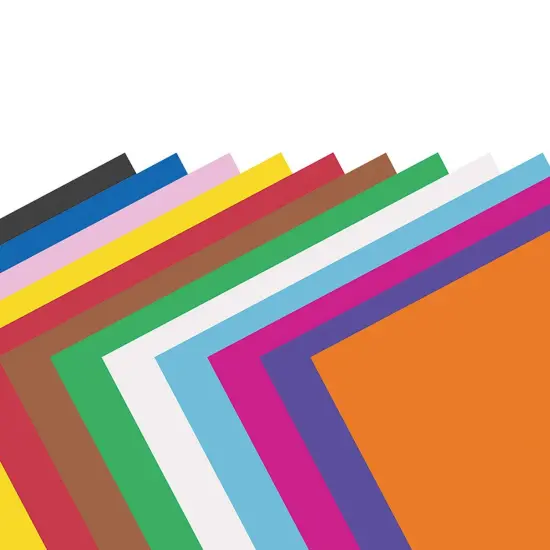 4-Ply Railroad Board, 10 Assorted Colors, 22" x 28", 25 Sheets {1}