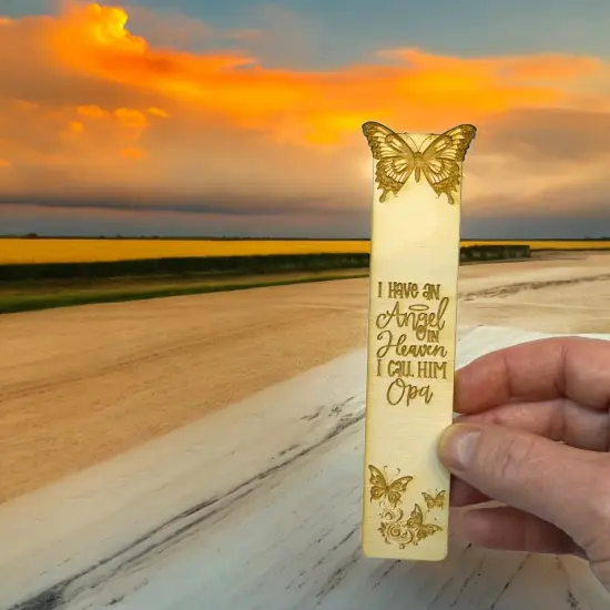 Bookmark - I have an angel in heaven I call him Opa - Birch wood {2}