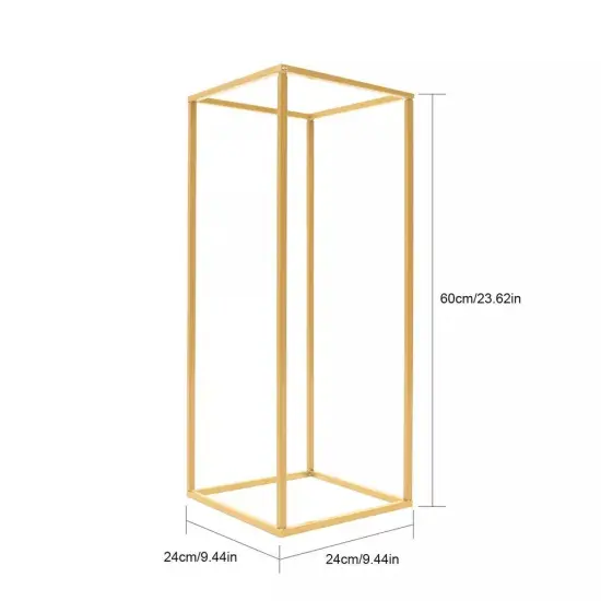 Gold Metal Flower Stand Rectangular Rack For Wedding Table Centerpieces Decor {2}