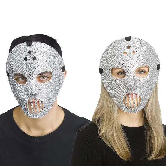 Rhinestone Hockey Adult Costume Mask {1}