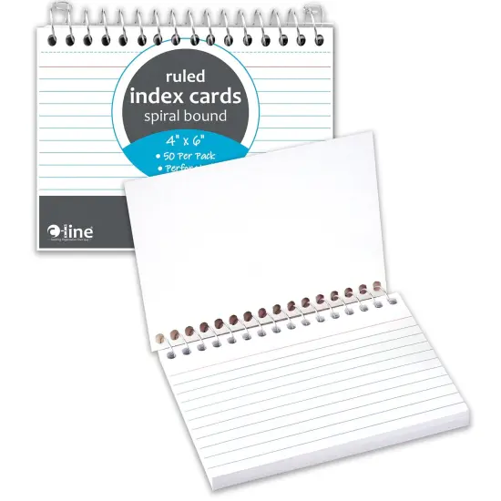 Spiral Bound Index Card Notebook, 4" x 6", Ruled, Pack of 10 {2}