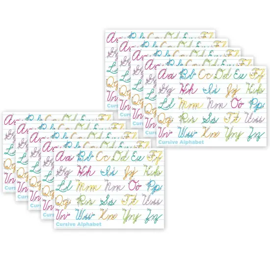 Smart Poly&reg; PosterMat Pals&trade; Space Savers, 13" x 9-1/2", Traditional Cursive, Pack of 10 {1}