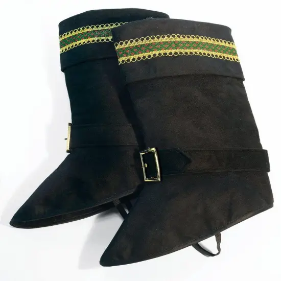 Santa Claus Deluxe Black Boot Top Covers One Size {1}