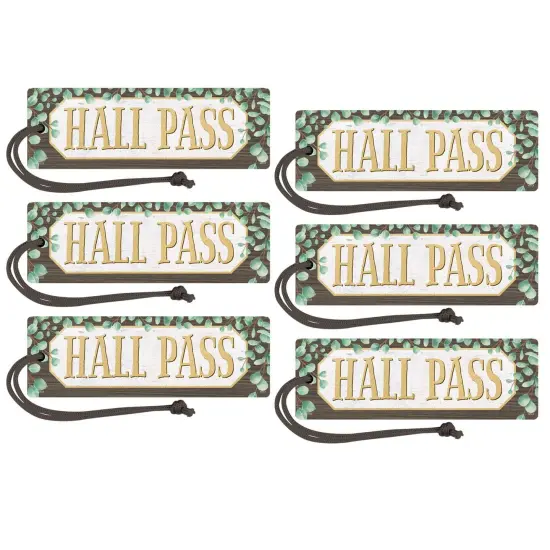 Eucalyptus Magnetic Hall Pass, Pack of 6 {1}