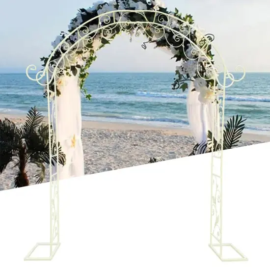 Wedding Arch Garden Backdrop Metal Flower Stand Flower for Birthday Decor 7.7Ft {1}