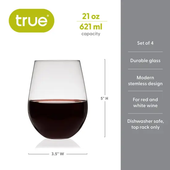 Vino Stemless Red Wine Glassset of 4 {5}