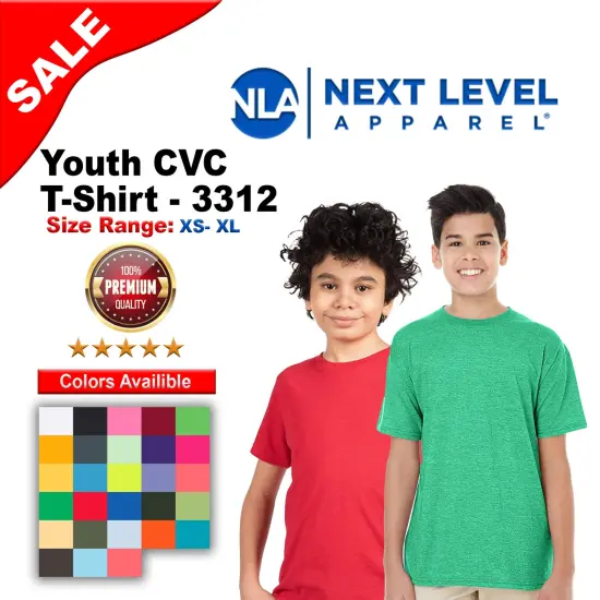Next Level&reg; Youth CVC Crew Neck Short Sleeve T-Shirt Red {2}