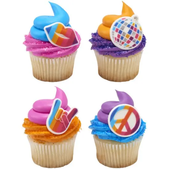 Bright Disco Assortment Dec-Ons&reg; Decorations 12ct {2}