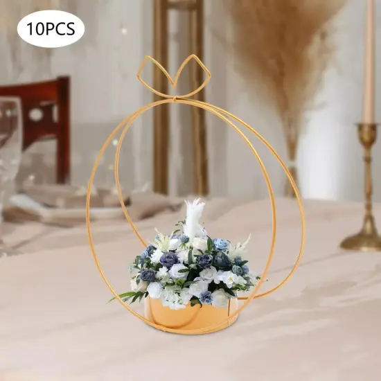 Elegant Wedding Centerpieces Party Decor 10Pcs Metal Geometric Gold Centerpiece {1}