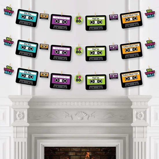 Big Dot of Happiness 80's Retro - Totally 1980s Party DIY Decorations - Clothespin Garland Banner - 44 Pieces {4}