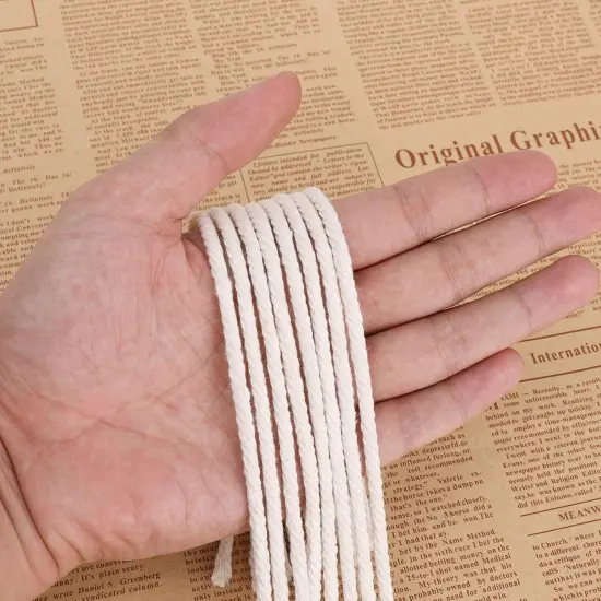 Macrame Cord 4Mm X 547Yards, Natural Cotton Macrame Rope - 4 Strands Twisted Macrame Cotton Cord for Wall Hanging, Plant Hangers, Crafts, Gift Wrapping and Wedding Decorations（4Mmx500M） {5}
