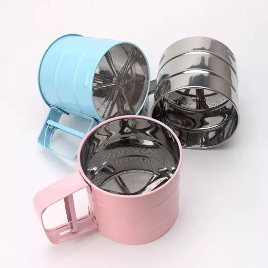 1 Pc Stainless Steel Mesh Flour and Sugar Sifter Cup Pink {2}