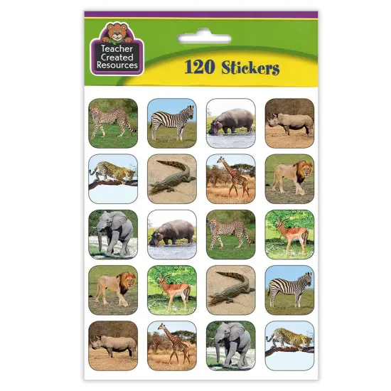 Safari Animals Stickers, 120 Per Pack, 12 Packs {3}