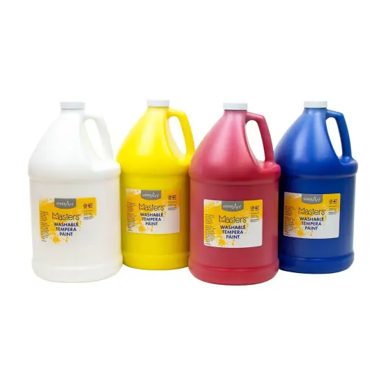 Little Masters&reg; Washable Tempera Paint - 4 Gallon Kit, White, Yellow, Red, Blue {1}