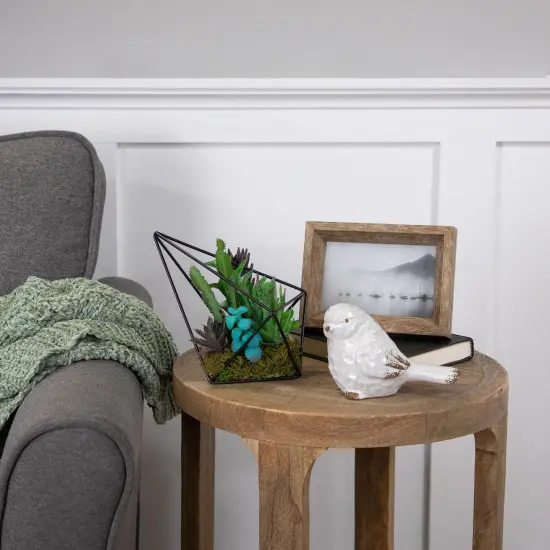 Northlight Artificial Succulents Arrangement in Diamond Metal Wire Frame - 6.75" Green {3}