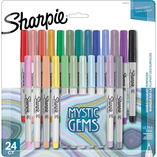 Permanent Markers, Ultra Fine Point, Mystic Gem Colors, 24 Count {1}
