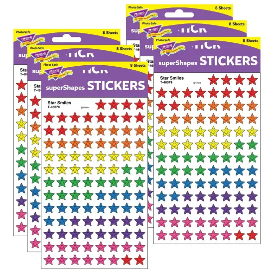 Star Smiles superShapes Stickers, 800 Per Pack, 6 Packs {1}