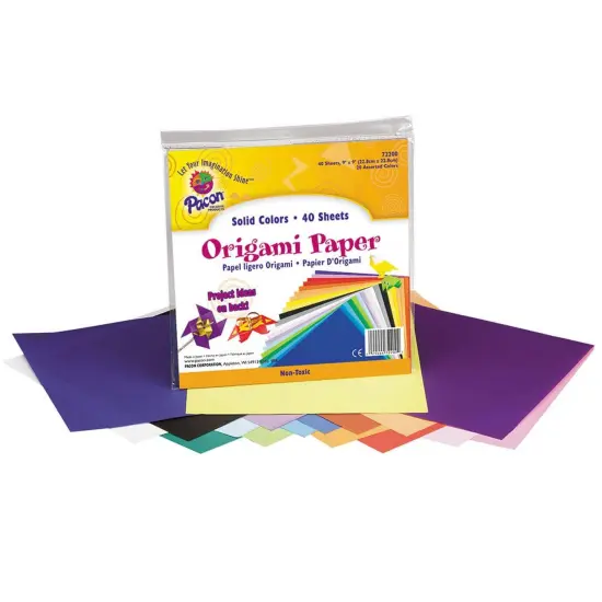 Origami Paper, Assorted Colors, 9" x 9", 40 Sheets Per pack, 2 Packs {2}