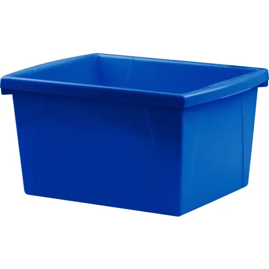 4 Gallon Classroom Storage Bin, Blue, Pack of 3 {3}