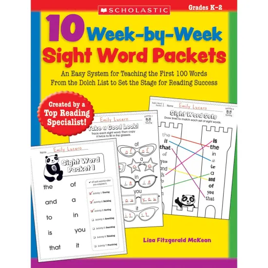 10 Week-by-Week Sight Word Packets Book {1}