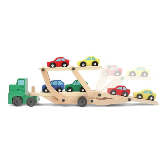 Car Carrier Truck & Cars Wooden Toy Set {4}