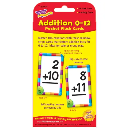 Addition 0-12 Pocket Flash Cards, 6 Packs {3}