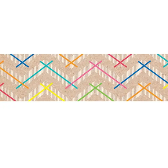 Krafty Pop Colorful Kraft Chevron EZ Border, 48 Feet Per Pack, 3 Packs {2}