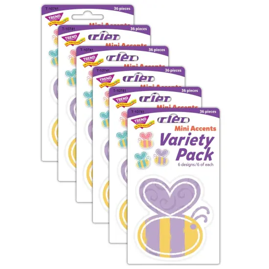 Garden Bees Mini Accents Variety Pack, 36 Per Pack, 6 Packs {1}