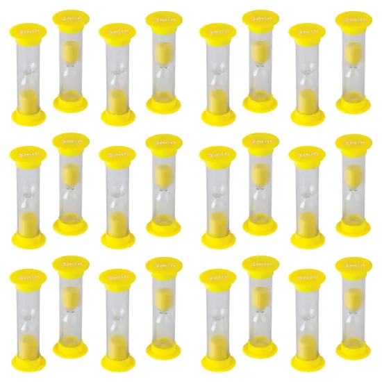 3 Minute Sand Timers, Mini, 4 Per Pack, 6 Packs {1}