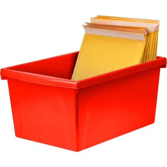 Medium Classroom Storage Bin, Red, Pack of 2 {3}