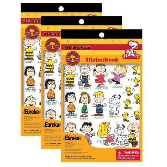 Peanuts&reg; Sticker Book, 410 Stickers, Pack of 3 {1}