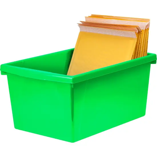Medium Classroom Storage Bin, Green, Pack of 2 {3}
