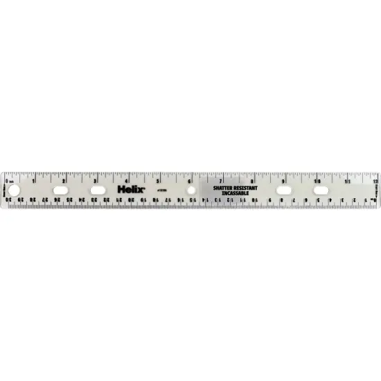 Shatter Resistant Ringbinder Ruler 12" / 30cm, Pack of 25 {5}