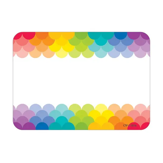 Painted Palette Rainbow Scallops Name Tag Labels, 36 Per Pack, 6 Packs {1}