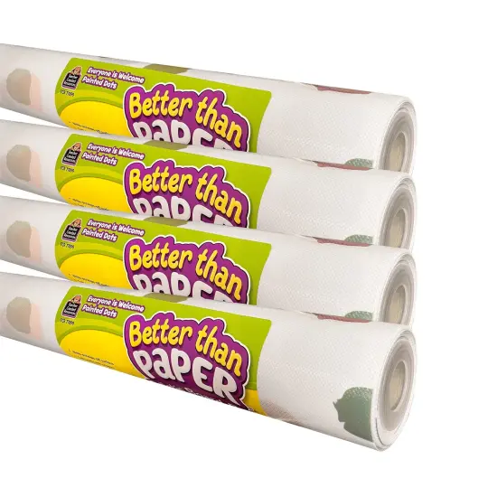 Better Than Paper Bulletin Board Roll, Everyone is Welcome Painted Dots, 4-Pack {1}