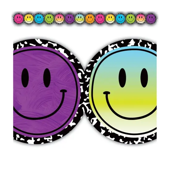 Brights 4Ever Smiley Faces Die-Cut Border Trim, 35 Feet Per Pack, 6 Packs {3}