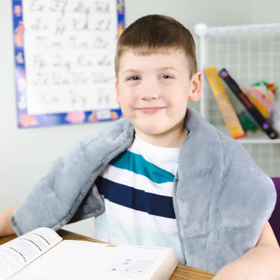 Sensory Weighted Dual Texture Shoulder Wrap for Kids, 40" x 12" {2}