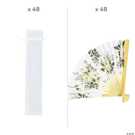 Bulk Floral Hand Fan Kit for 48 | RAHEEV&reg; {2}