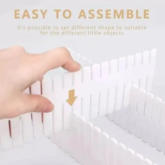 14.5"x2.75" 4Pcs Adjustable DIY Drawer Dividers White {3}