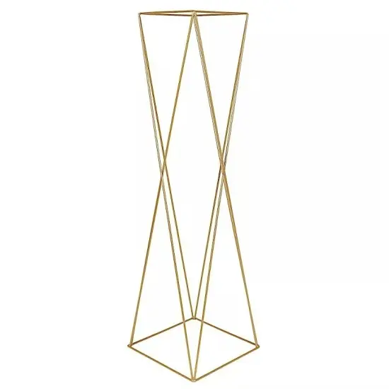 2 Gold 32 in Crisscross Geometric Metal FLOWER STANDS Centerpieces Party Events {1}