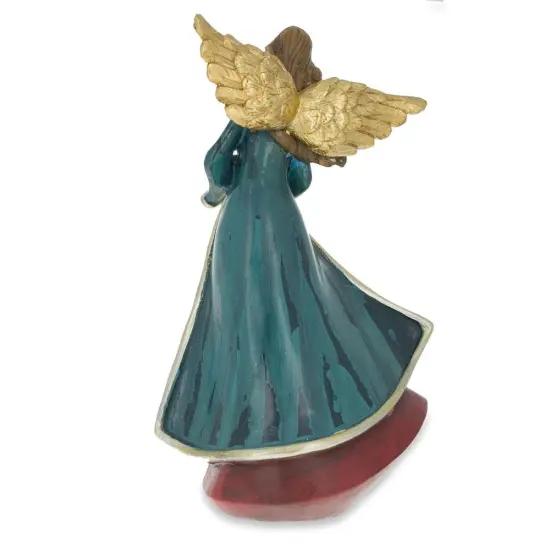Guardian Angel Holding a Red Heart LED Lights Figurine 11.5 Inches {6}