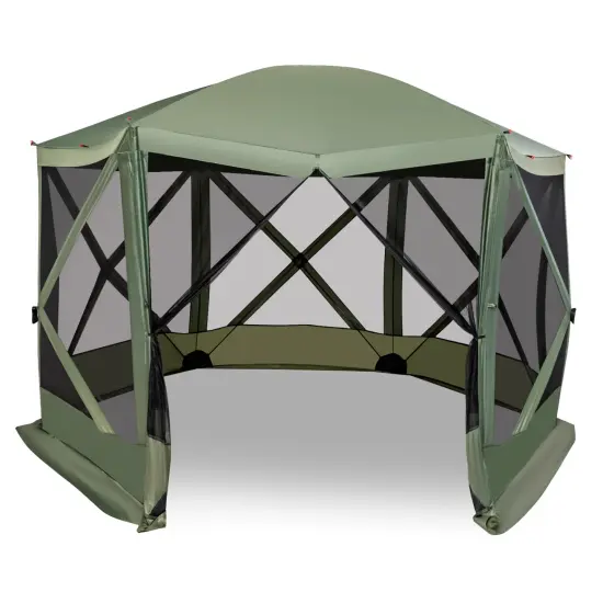 11.5 X 11.5 Ft Pop-up Screen House Tent With Portable Carrying Bag Green {2}