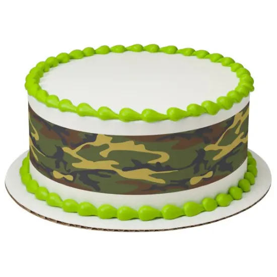 Green Camo Edible Cake Topper Image Strips {1}