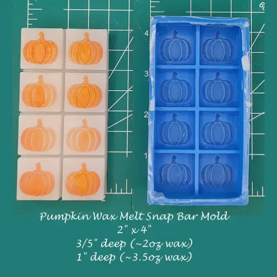 Pumpkins Wax Melt Snap Bar Silicone Mold {1}